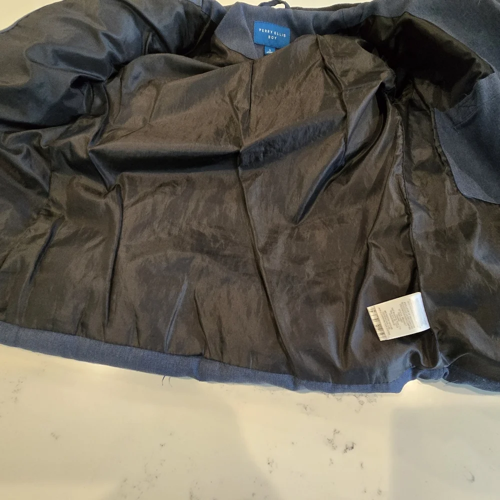 PERRY ELLIS Boy Navy Quilted Parka Hooded Coat Jacket Kids Boys 7